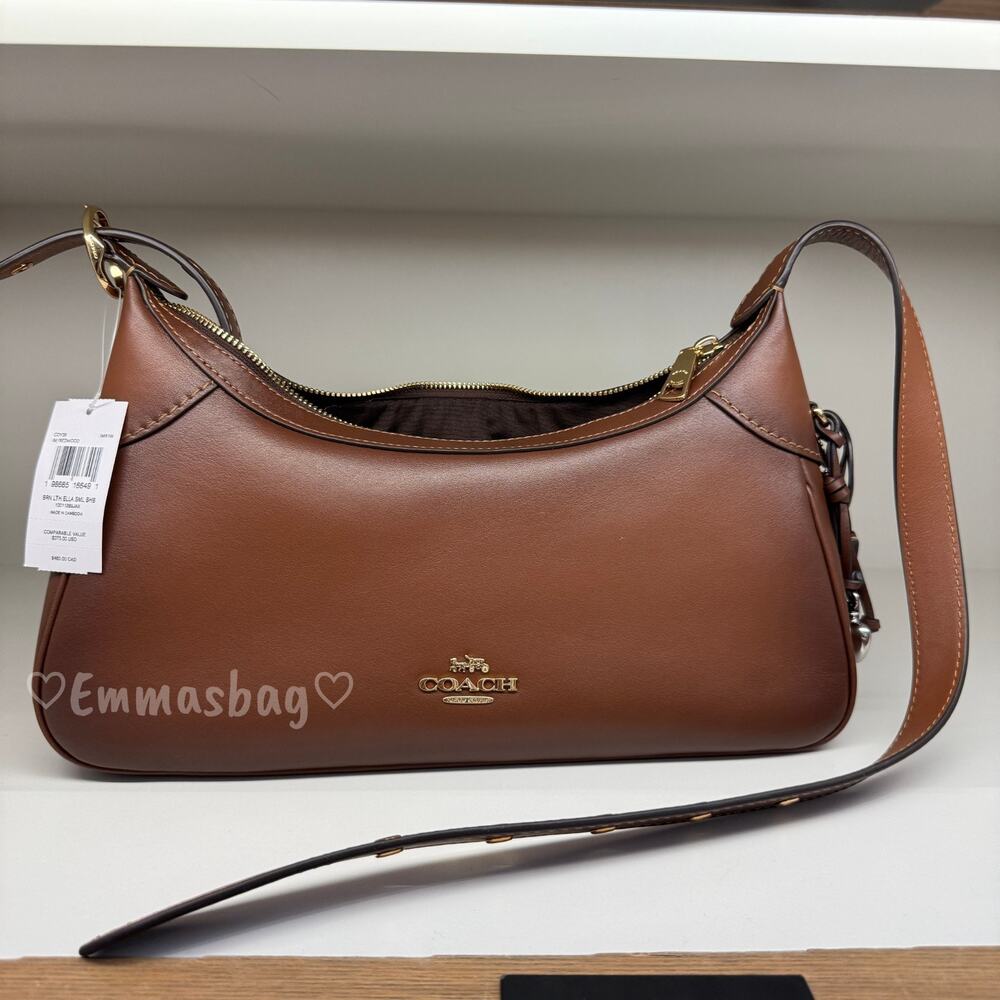 Coach Ella Small Shoulder Bag CDY38 smooth leather/Gold/Redwood
